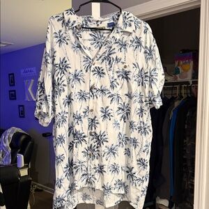 Men's XXL Campia Blue Palm Tree Print Shirt